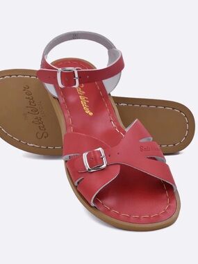 Women’s Red Leather Salt Water Sandals